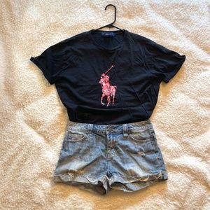 *SOLD*ralph lauren tshirt - black w/ pink logo